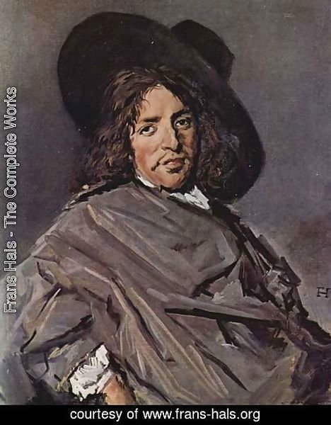 Frans Hals - Portrait of a seated man with angular hat