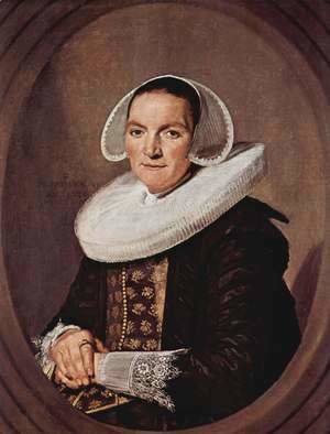 Frans Hals - Portrait of a woman with approximately forty with entangled hands