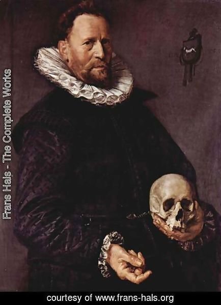 Frans Hals - Portrait of a man with a skull in the left hand