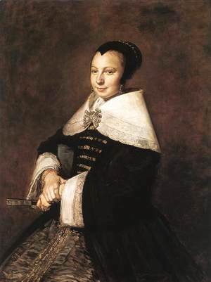 Portrait of a Seated Woman Holding a Fan  1648-50