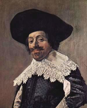 Portrait of a man with a high-collar