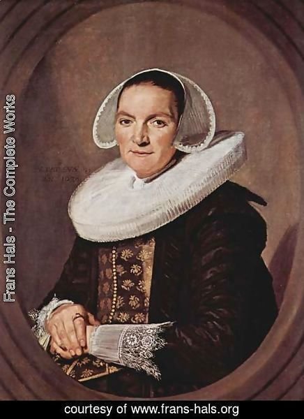 Frans Hals - Portrait of a woman with approximately forty with entangled hands