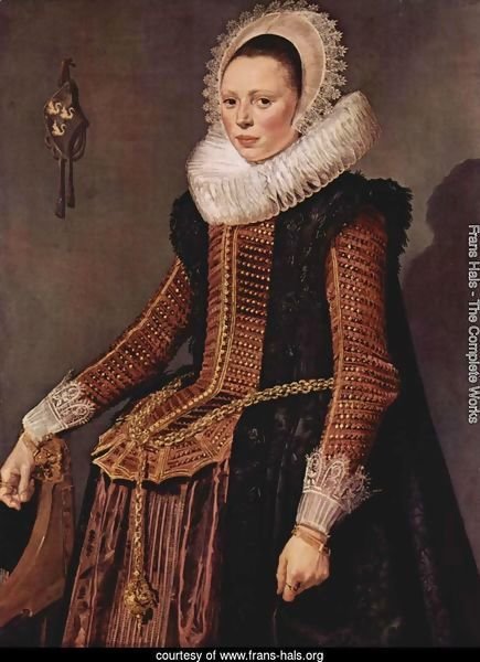 Portrait of a woman with lace collar and hood