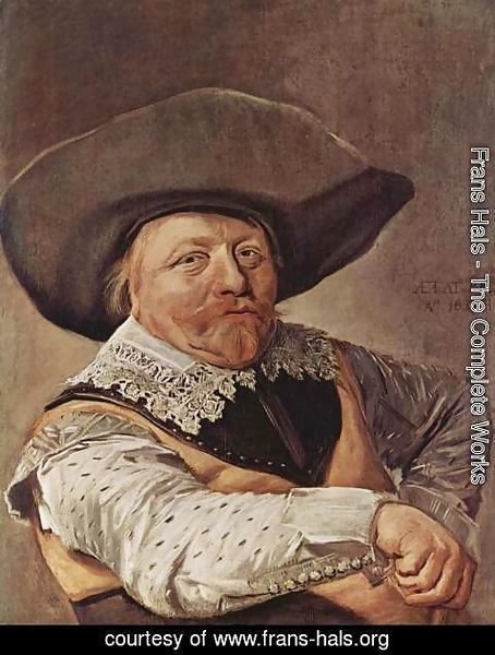 Frans Hals - Portrait of a seated officer with arms propped