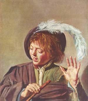 Frans Hals - Singing flute player