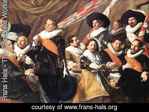 Frans Hals - Banquet of the Officers of the St George Civic Guard Company (1)  c. 1627