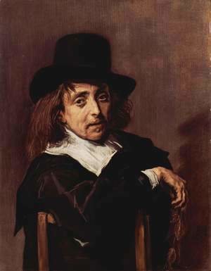 Frans Hals - Seated Man Holding a Branch  c. 1645