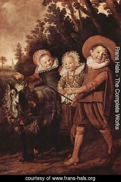 Frans Hals - Three Children with a Goat Cart  1620